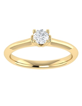 Argolla de oro amarillo 14 k Joyerías Bizzarro diamante