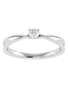 Argolla de oro blanco 14 k Joyerías Bizzarro diamante