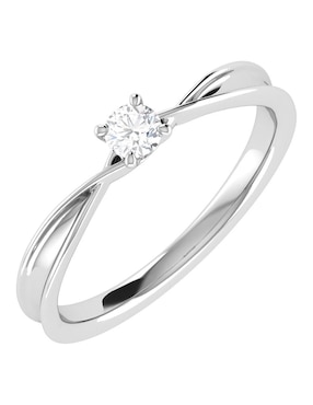 Argolla de oro blanco 14 k Joyerías Bizzarro diamante
