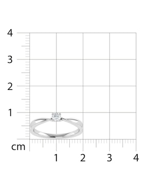 Argolla de oro blanco 14 k Joyerías Bizzarro diamante