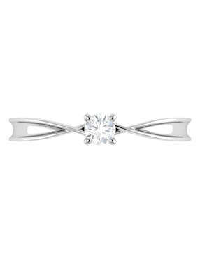 Argolla de oro blanco 14 k Joyerías Bizzarro diamante
