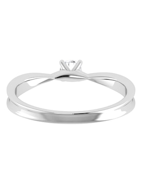 Argolla de oro blanco 14 k Joyerías Bizzarro diamante