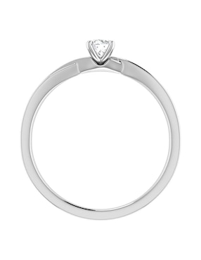 Argolla de oro blanco 14 k Joyerías Bizzarro diamante