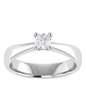 Argolla de oro blanco 14 k Joyerías Bizzarro diamante