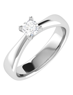 Argolla de oro blanco 14 k Joyerías Bizzarro diamante