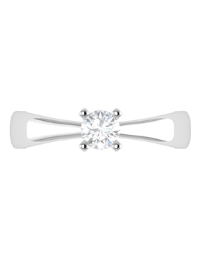 Argolla de oro blanco 14 k Joyerías Bizzarro diamante
