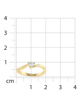 Argolla de oro amarillo 14 k Joyerías Bizzarro diamante