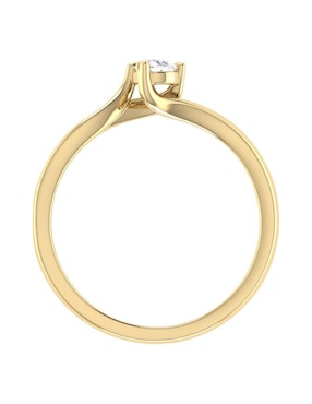 Argolla de oro amarillo 14 k Joyerías Bizzarro diamante