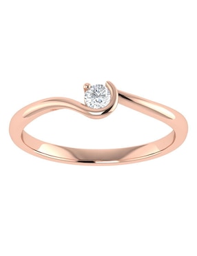 Argolla de oro rosa 14 k Joyerías Bizzarro diamante