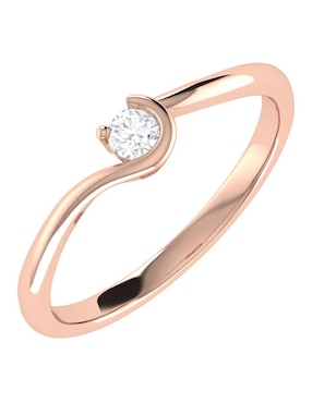 Argolla de oro rosa 14 k Joyerías Bizzarro diamante