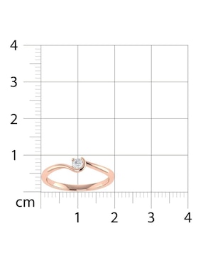 Argolla de oro rosa 14 k Joyerías Bizzarro diamante