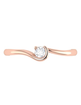 Argolla de oro rosa 14 k Joyerías Bizzarro diamante