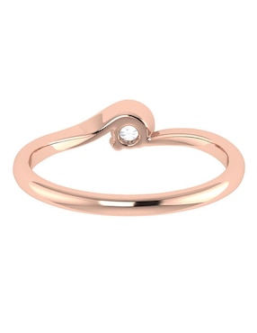 Argolla de oro rosa 14 k Joyerías Bizzarro diamante