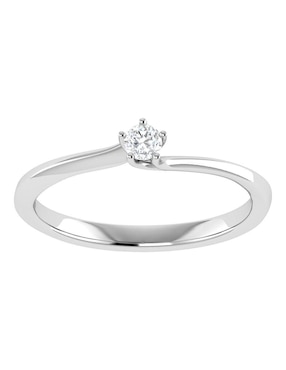 Argolla de oro blanco 14 k Joyerías Bizzarro diamante