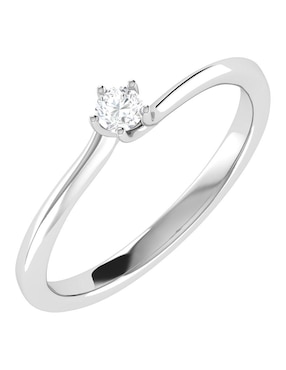 Argolla de oro blanco 14 k Joyerías Bizzarro diamante