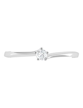 Argolla de oro blanco 14 k Joyerías Bizzarro diamante