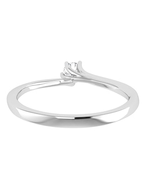 Argolla de oro blanco 14 k Joyerías Bizzarro diamante
