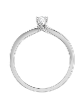 Argolla de oro blanco 14 k Joyerías Bizzarro diamante
