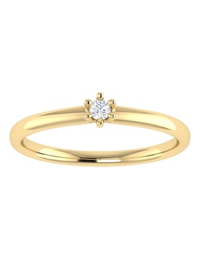 Argolla de oro amarillo 14 k Joyerías Bizzarro diamante