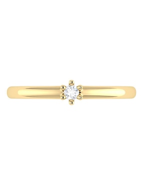 Argolla de oro amarillo 14 k Joyerías Bizzarro diamante