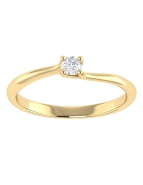 Argolla de oro amarillo 14 k Joyerías Bizzarro diamante
