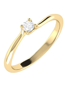 Argolla de oro amarillo 14 k Joyerías Bizzarro diamante