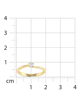 Argolla de oro amarillo 14 k Joyerías Bizzarro diamante