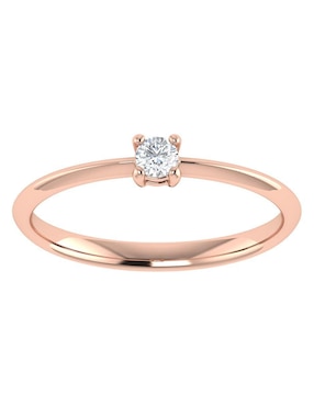 Argolla de oro rosa 14 k Joyerías Bizzarro diamante