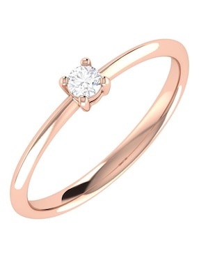 Argolla de oro rosa 14 k Joyerías Bizzarro diamante