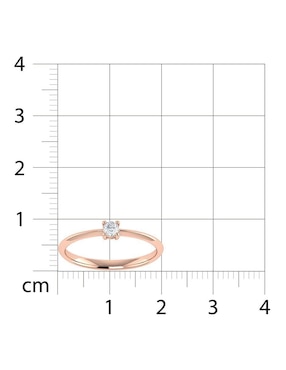 Argolla de oro rosa 14 k Joyerías Bizzarro diamante