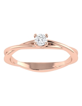 Argolla de oro rosa 14 k Joyerías Bizzarro diamante