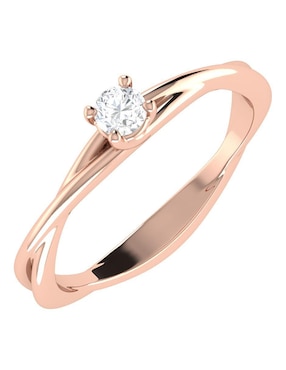 Argolla de oro rosa 14 k Joyerías Bizzarro diamante