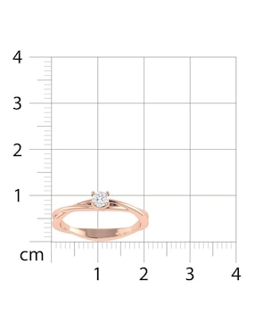 Argolla de oro rosa 14 k Joyerías Bizzarro diamante