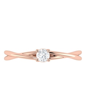 Argolla de oro rosa 14 k Joyerías Bizzarro diamante