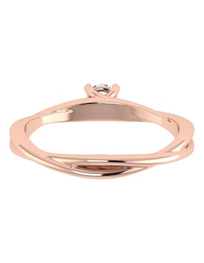 Argolla de oro rosa 14 k Joyerías Bizzarro diamante