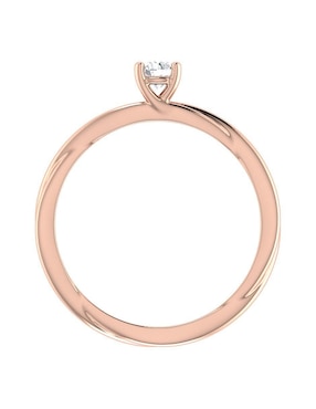 Argolla de oro rosa 14 k Joyerías Bizzarro diamante