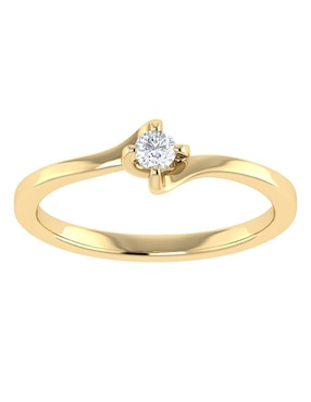 Argolla de oro amarillo 14 k Joyerías Bizzarro diamante