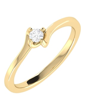 Argolla de oro amarillo 14 k Joyerías Bizzarro diamante