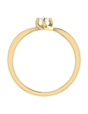 Argolla de oro amarillo 14 k Joyerías Bizzarro diamante