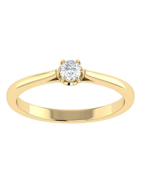 Argolla de oro amarillo 14 k Joyerías Bizzarro diamante