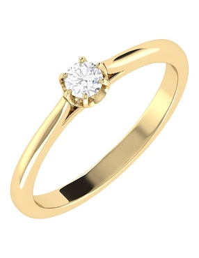 Argolla de oro amarillo 14 k Joyerías Bizzarro diamante