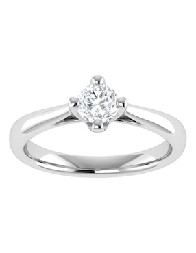 Argolla de oro blanco 14 k Joyerías Bizzarro diamante