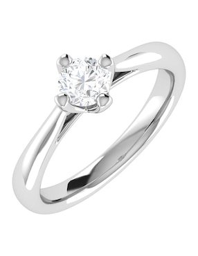 Argolla de oro blanco 14 k Joyerías Bizzarro diamante