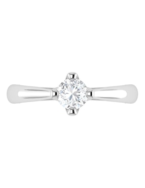 Argolla de oro blanco 14 k Joyerías Bizzarro diamante