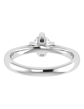 Argolla de oro blanco 14 k Joyerías Bizzarro diamante