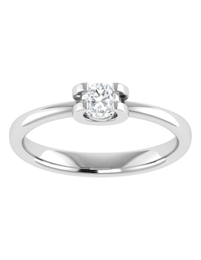 Argolla de oro blanco 14 k Joyerías Bizzarro diamante