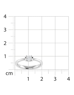 Argolla de oro blanco 14 k Joyerías Bizzarro diamante
