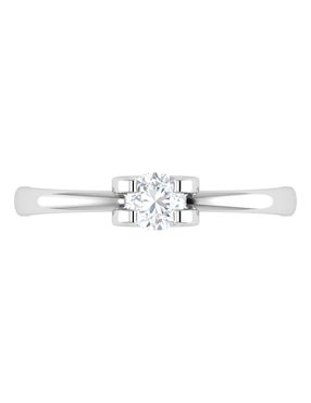 Argolla de oro blanco 14 k Joyerías Bizzarro diamante