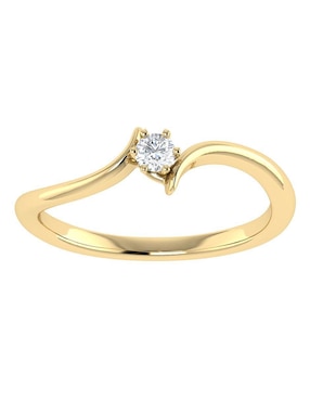 Argolla de oro amarillo 14 k Joyerías Bizzarro diamante