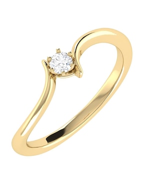 Argolla de oro amarillo 14 k Joyerías Bizzarro diamante